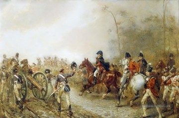 Le duc de Wellington sur la route de quatre bras Robert Alexander Hillingford scènes de bataille historique guerre militaire Peinture à l'huile